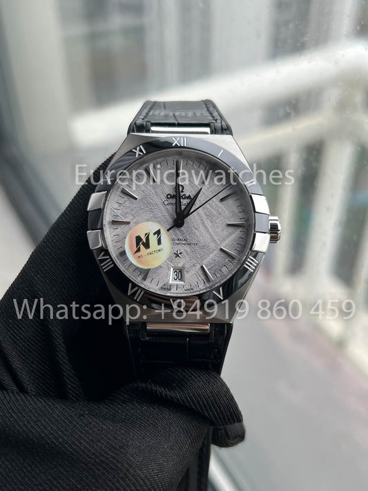 오메가 Constellation Chronometer 131.30.41.21.99.001 Meteorite Dial 1:1 베스트 버전 N1 팩토리 가죽 스트랩