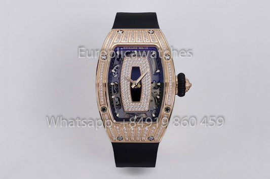 Replica Richard Mille RM 07-01 블랙 Strap 로즈 골드 1:1 Super Clone ZF 팩토리