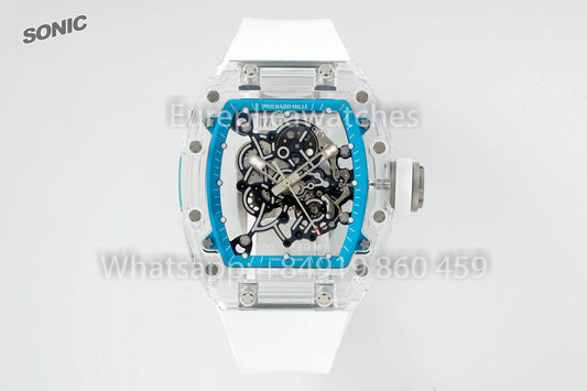 RICHARD MILLE RM055 AET REMOULD 화이트 블루 Strap 1:1 베스트 버전 Sonic 팩토리