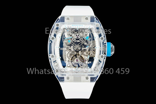 Richard Mille RM 56-01 투르비용 1:1 베스트 버전 블루 Crown 화이트 Strap