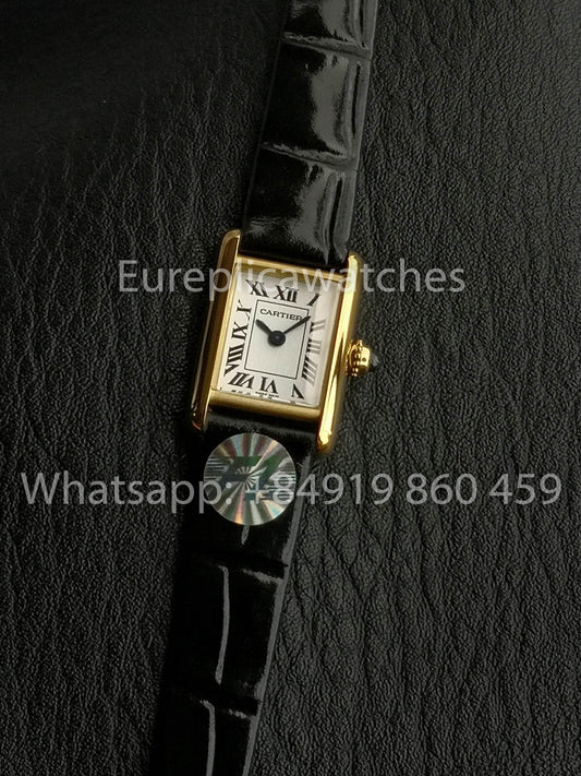 Cartier Tank TANK LOUIS CARTIER Mini 1:1 베스트 버전 화이트 and 옐로 골드
