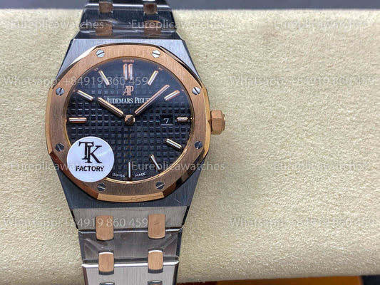 오데마 피게 로열 오크 Quartz 33mm 67651 로즈 골드 블랙 다이얼 TK 팩토리 1:1 베스트 버전