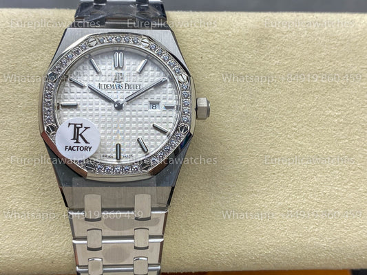 오데마 피게 로열 오크 Quartz 33mm 67651 화이트 Diamonds Dial TK 팩토리 1:1 베스트 버전