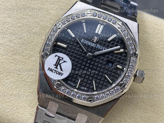 오데마 피게 로열 오크 Quartz 33mm 67651 블랙 Diamonds Dial TK 팩토리 1:1 베스트 버전