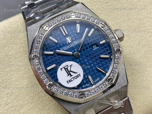 오데마 피게 로열 오크 Quartz 33mm 67651SR 블루 Diamonds Dial TK 팩토리 1:1 베스트 버전