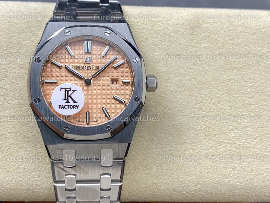 오데마 피게 로열 오크 Quartz 33mm 67651SR Yellow Dial TK 팩토리 1:1 베스트 버전