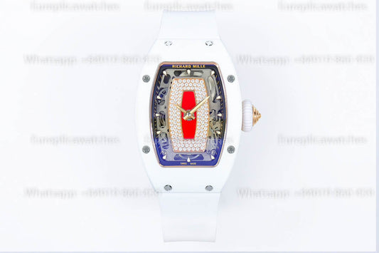 Richard Mille RM 07-01 화이트 세라믹 Red-Lip 1:1 베스트 버전 ZF 팩토리