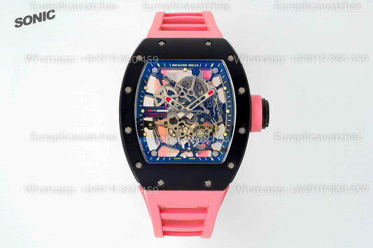 Richard Mille RM035 Americas 블랙 Toro 1:1 베스트 버전 Sonic 팩토리 V4 Pink Strap