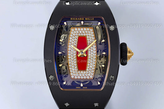 Richard Mille RM07-01 블랙 세라믹 Red Lips 1:1 베스트 버전 ZF 팩토리