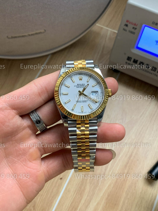 롤렉스 데이트저스트 41 M126333 옐로 골드 Rolesor Fluted Bezel 1:1 베스트 버전 VS 팩토리