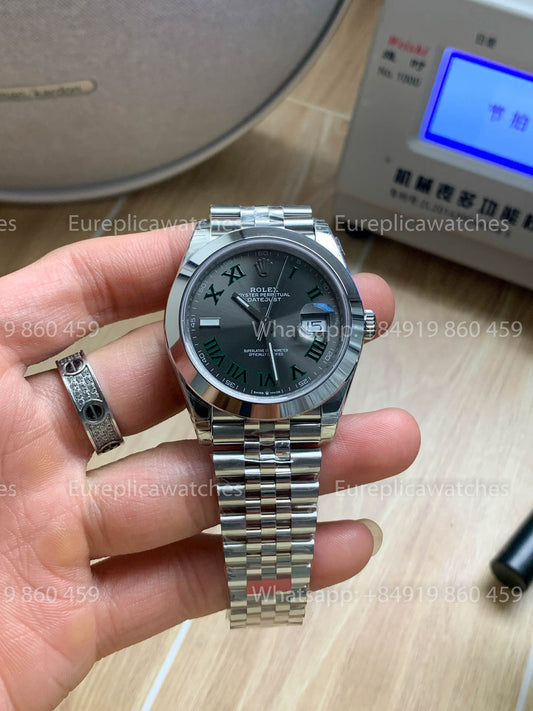롤렉스 데이트저스트 41 M126300 Wimbledon dial Smooth bezel 1:1 베스트 버전 VS 팩토리