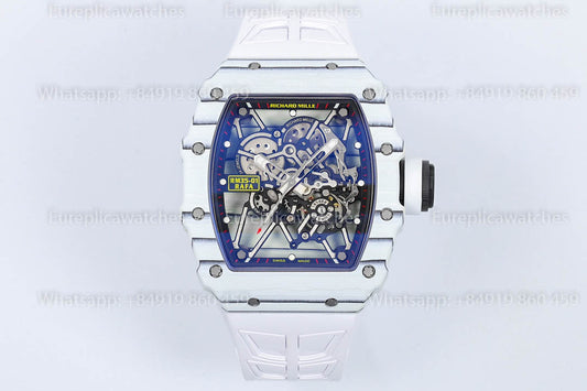 Richard Mille RM35-01 화이트 Carbon 1:1 베스트 버전 화이트 러버 스트랩 ZF 팩토리