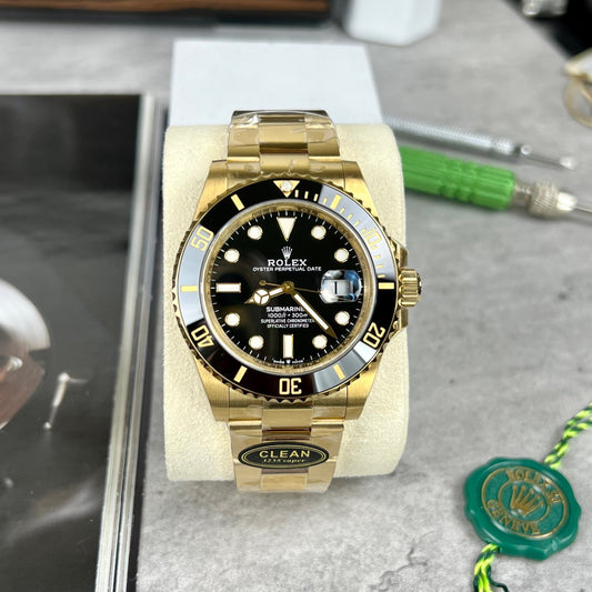 롤렉스 서브마리너 Date 블랙 다이얼 옐로 골드 Men's Watch 126618LN-0002 wrapped 18k gold