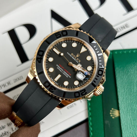 롤렉스 Yacht-Master 40 로즈 골드 Men's Watch 126655-0002 18k 로즈 골드 coated