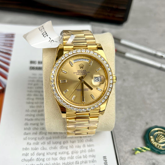 롤렉스 Day-Date 40 228348rbr-0002 옐로 골드 18k gold encrusted with Artificial diamonds