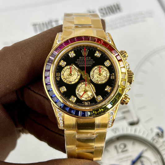 롤렉스 Cosmograph 데이토나 Rainbow 116598 RBOW-78608 [Custom gold, moissanite, ruby stone]