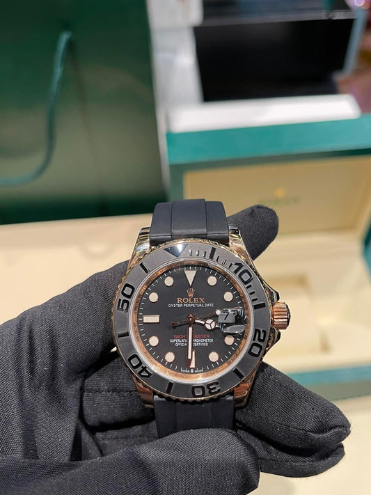 롤렉스 Yacht-Master 40 로즈 골드 Men's Watch 126655-0002 18k 로즈 골드 coated GM