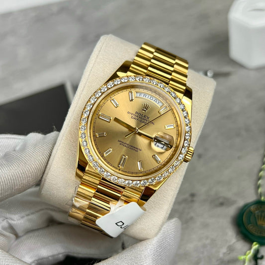 롤렉스 Day-Date 40 228238 Champage dial Gold Filled 18k Moissanite Bezel