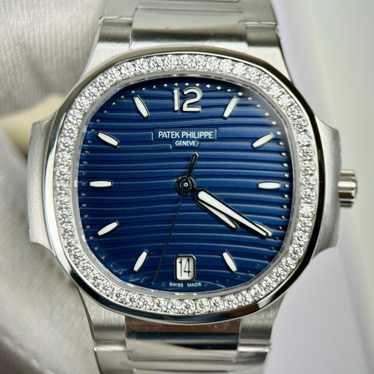 파텍 필립 노틸러스 7118/1A-001 custom Moissanite 3K 팩토리 블루 다이얼