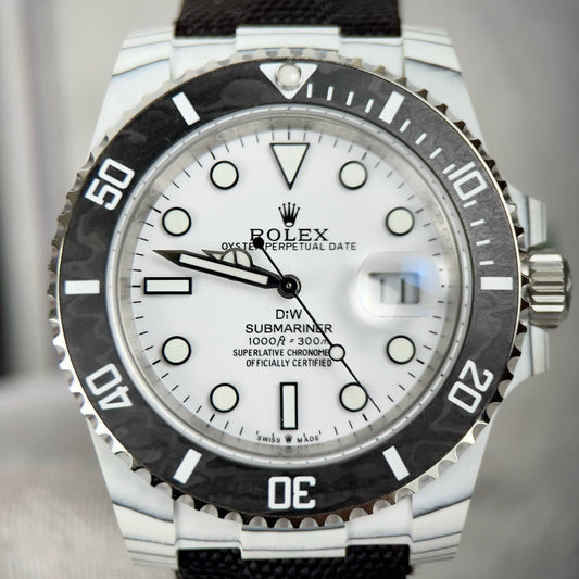 롤렉스 GMT-MASTER II Diw 1:1 Best 에디션 블랙 Fabric Strap 화이트 다이얼