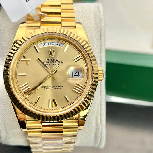 롤렉스 Day-Date 40 Men's Watch 228238-0006 coated 18k 옐로 골드 Best 1:1 에디션