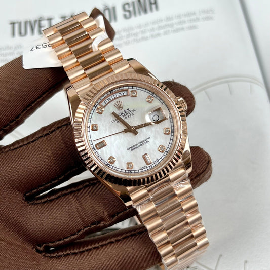 롤렉스 Day-Date 36mm M128235-0029 Best 1:1 에디션 coated 18k 로즈 골드 130 gram
