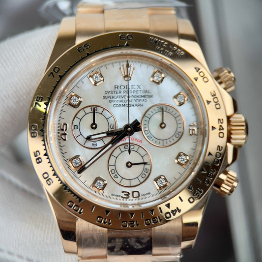 롤렉스 데이토나 Cosmograph with Mother of Pearl Dial 40mm 116528 custom 18k gold filled Best 1:1 에디션