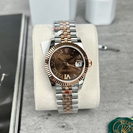 롤렉스 데이트저스트 31 Chocolate Dial Watch 178271 best 1:1 에디션 18k coated 로즈 골드 GM