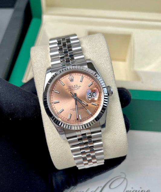 Rolex Datejust 36mm 116234-0090 AR 팩토리 1:1 Best 에디션 Swiss ETA3135 Rosegold Dial