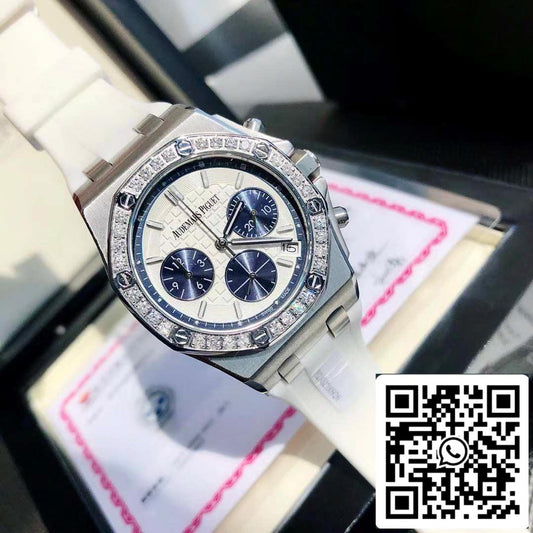 오데마 피게 로열 오크 오프쇼어 Lady Steel 화이트 다이얼 Diamond Bezel 26231ST.ZZ.D010CA.01