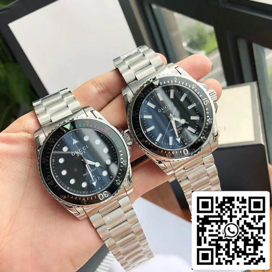 Мужские часы Gucci Dive с аналоговым дисплеем и швейцарским кварцем 블랙 136,2 Best 1:1 에디션