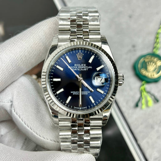 롤렉스 데이트저스트 M126234-0017 Oystersteel 1:1 Best 에디션 EW 팩토리 블루 다이얼