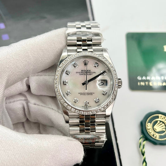 롤렉스 데이트저스트 M278274-0006 Mother Of Pearl Dial custom Diamonds Bezel