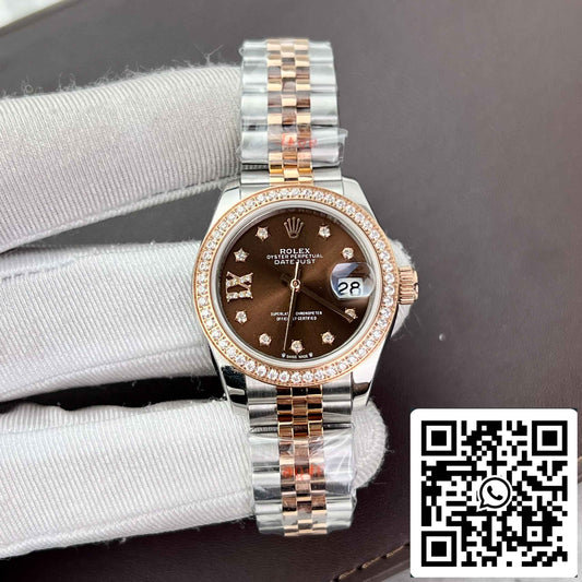 Replica 롤렉스 Lady-데이트저스트 28 279171-0003 Chocolate dial EW 팩토리 Best 에디션