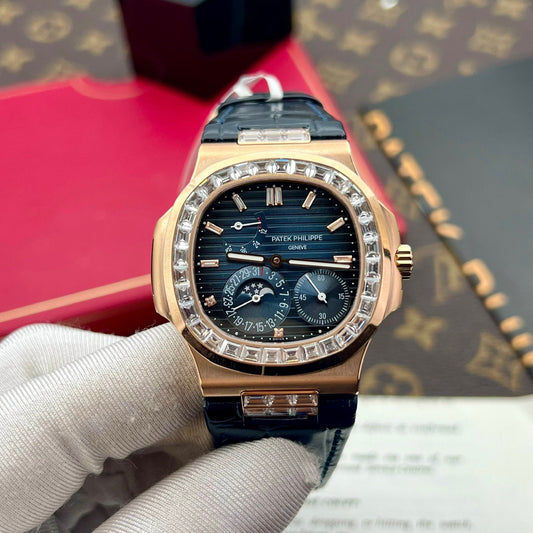 파텍 필립 노틸러스 5724R 1:1 best 에디션 블루 다이얼 custom 18k and moissanite