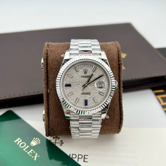 롤렉스 Day Date 40 228349RBR Pave Diamonds Dial 1:1 Best 에디션 GM 팩토리 V3 Counterweight version