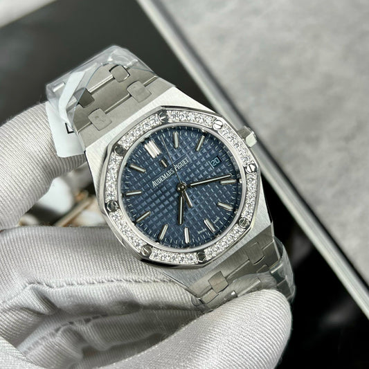 오데마 피게 로열 오크 67651IP.ZZ.1261IP.01 1:1 Best 에디션 ZF 팩토리 블루 다이얼 Moissanite bezel