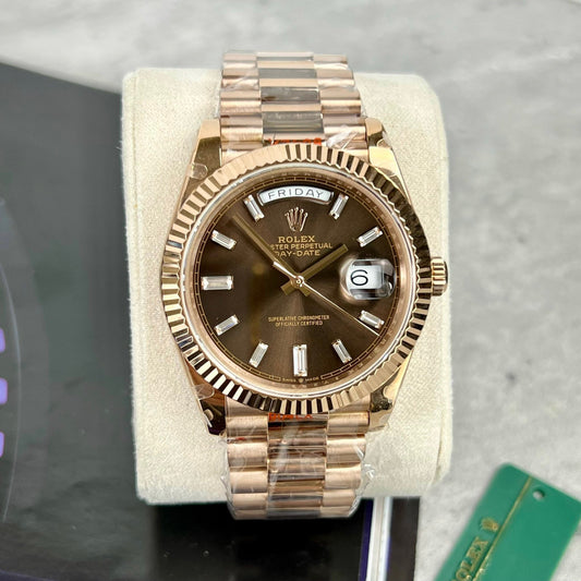 롤렉스 Day Date M228235-0003 1:1 Best 에디션 GM 팩토리 V3 Chocolate Dial Counterweight Version