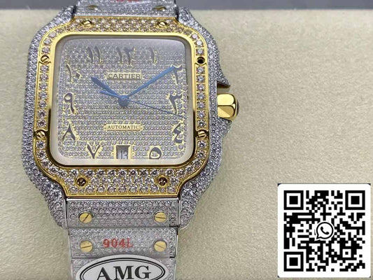 قرص سانتوس دي كارتييه الرقمي الماسي 1:1 أفضل مجوهرات AMG من سواروفسكي ستون