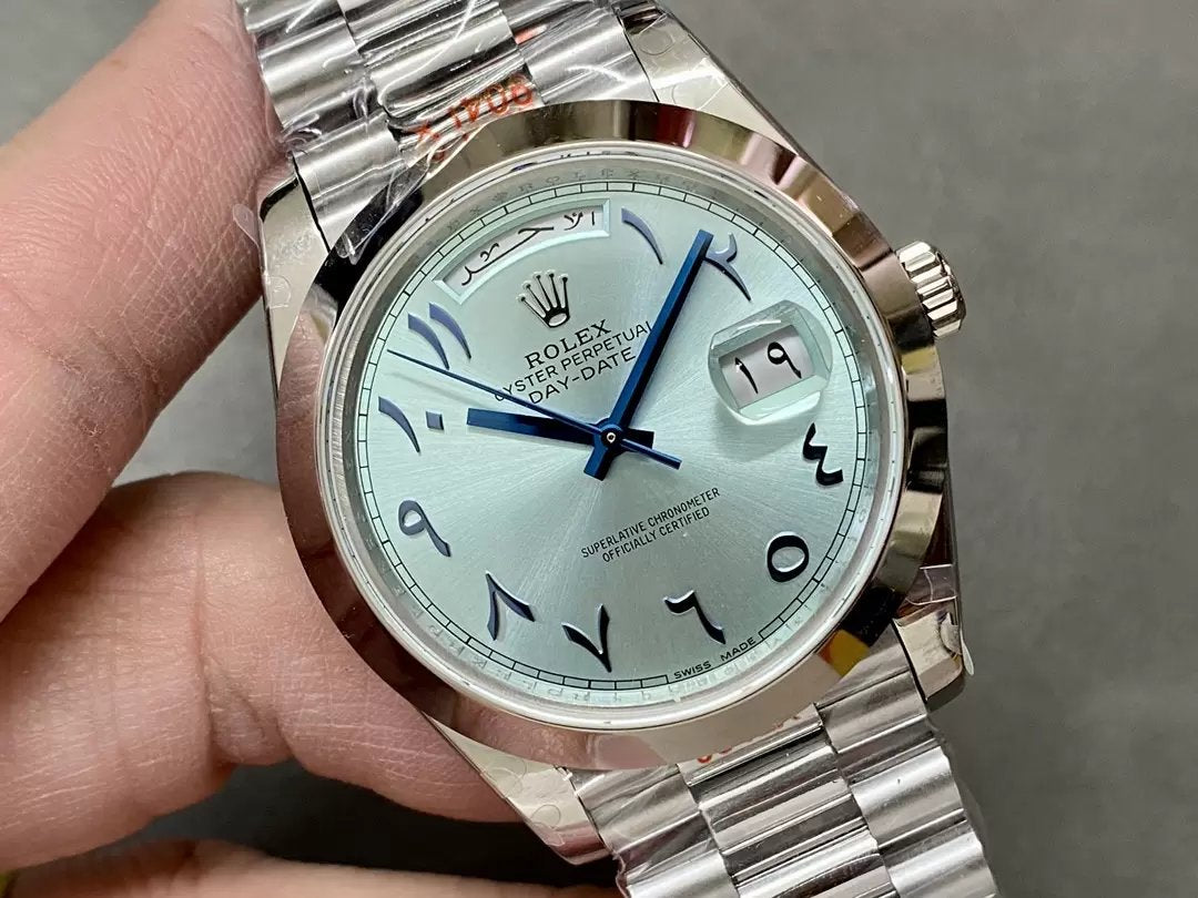 롤렉스 Day Date 40 M228206-0025 Arabic 블루 다이얼 1:1 Best 에디션 GM 팩토리 3255 Movement