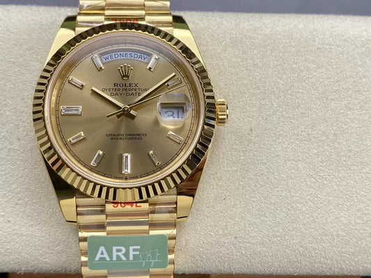 Rolex Day Date 40 M228238-0005 옐로 골드 Dial 1:1 Best 에디션 AR 팩토리 3255 Movement