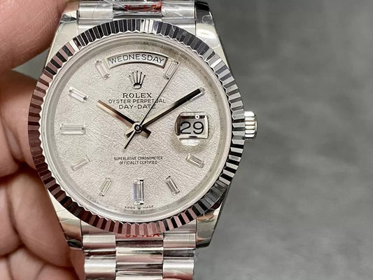 롤렉스 Day Date 40 m228236-0011 Meteorite Diamond Dial 1:1 Best 에디션 GM 팩토리 V3 Counterweight Version