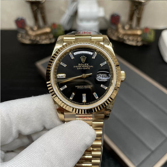 롤렉스 Day Date 40 M228238 -0004 블랙 Diamond Dial 1:1 Best 에디션 GM 팩토리 V3 Counterweight Version