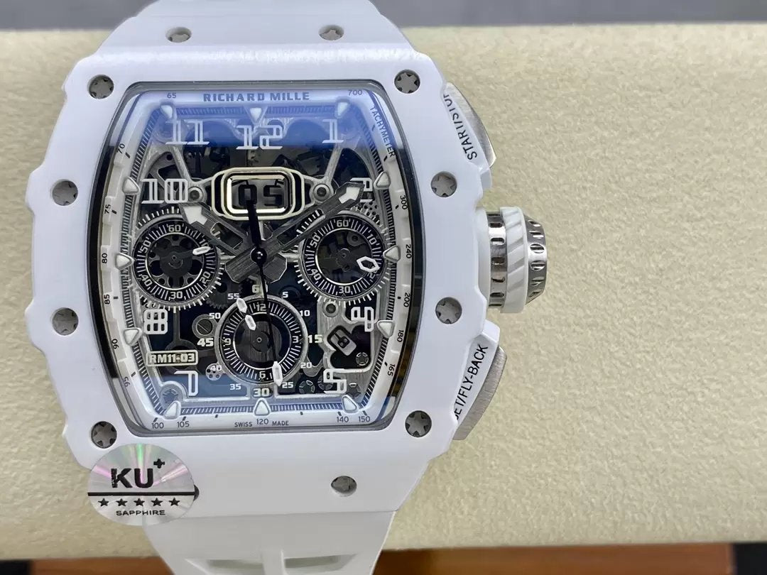 Richard Mille RM11-03 Best 에디션 KU+ 팩토리 [KV - V5] Version 화이트 Carbon