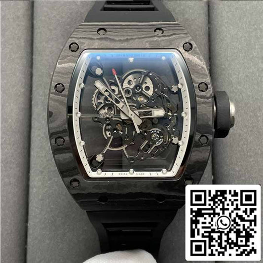 RICHARD MILLE RM055 NTPT Carbon Fiber 1:1 Best 에디션 BBR 팩토리 [V3] 블랙 러버 스트랩