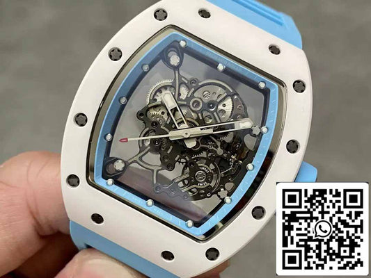 RICHARD MILLE RM055 세라믹 case 1:1 Best 에디션 BBR 팩토리 [V3] 블루 러버 스트랩