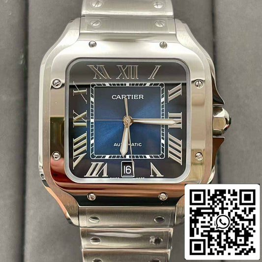 Cartier De Santos WSSA0013 2018 BV 팩토리 1:1 Best 에디션 블루 다이얼 Swiss ETA 9015 스테인리스 스틸 Smartlinks 브레이슬릿 블루 다이얼