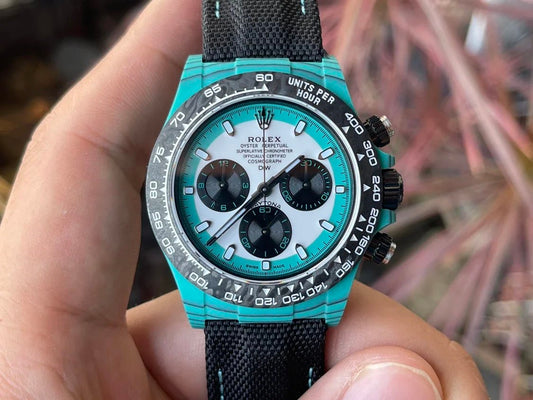 롤렉스 Cosmograph 데이토나 Series with 블루 Carbon Fiber Case【4130 Movement DIW Modified Version】