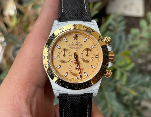 【4130 Movement DIW Modified Version】롤렉스 Cosmograph 데이토나 Series 블랙 strap Carbon Fiber case