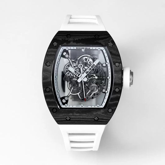 RICHARD MILLE RM055 Redesigned original 1:1 Best 에디션 BBR 팩토리 2024 화이트 bezel 블랙 Strap